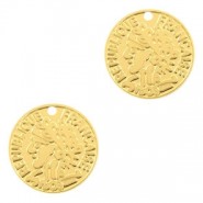 Metall Bohemian Anhänger Müntze 10mm Gold